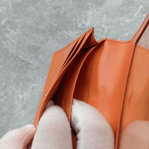 MCM Hot Pink Orange Leather Dual Color Snap Bifold Compact Wallet - Picture 9 of 12